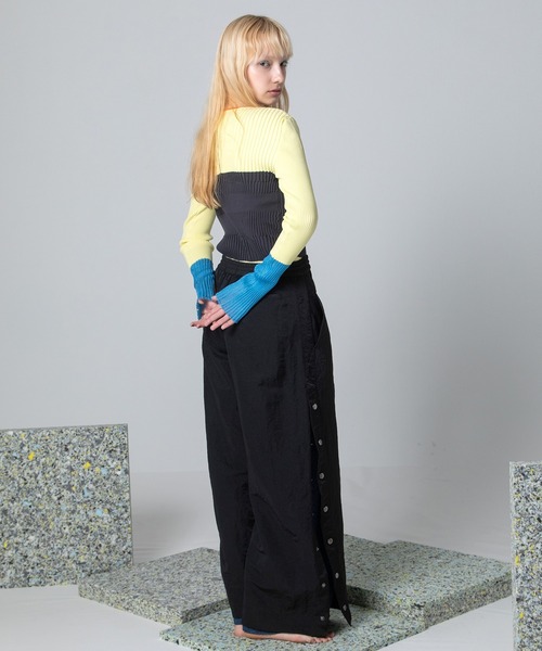 AULA AILA（アウラアイラ）の「パッチワークレースレイヤードワイドパンツ（その他パンツ・レディース・オフホワイト/ブラック/ピンク・0/1）」の22枚目の写真