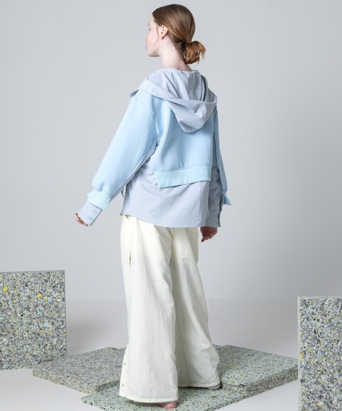 AULA AILA（アウラアイラ）の「パッチワークレースレイヤードワイドパンツ（その他パンツ・レディース・オフホワイト/ブラック/ピンク・0/1）」の14枚目の写真