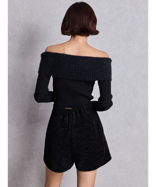 GYDA（ジェイダ）の「mix materialオフショルニットトップス（ニット/セーター・レディース・レッド/ブラック/オフホワイト・FREE）」の14枚目の写真