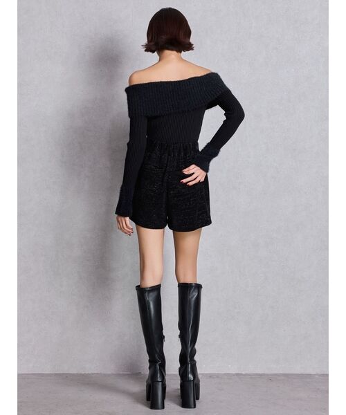 GYDA（ジェイダ）の「mix materialオフショルニットトップス（ニット/セーター・レディース・レッド/ブラック/オフホワイト・FREE）」の16枚目の写真