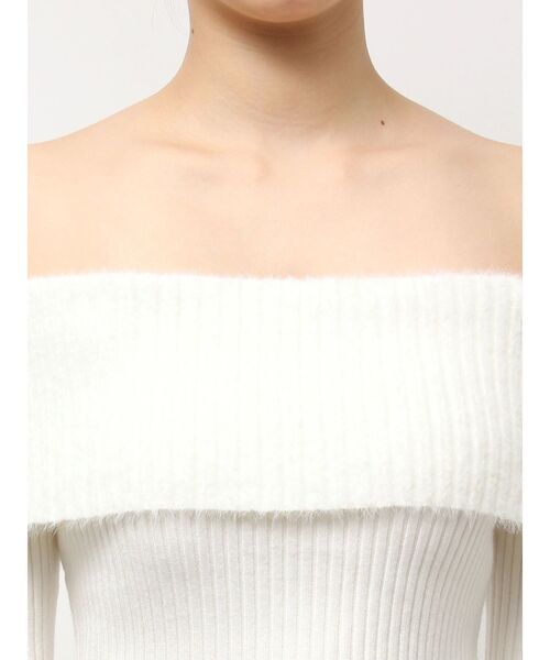 GYDA（ジェイダ）の「mix materialオフショルニットトップス（ニット/セーター・レディース・レッド/ブラック/オフホワイト・FREE）」の20枚目の写真