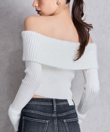 GYDA | mix materialオフショルニットトップス(ニット/セーター)
