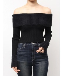 GYDA | mix materialオフショルニットトップス(ニット/セーター)
