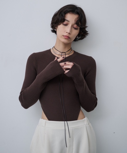 19aw INSCRIRE リブニットボディースーツ AIC. ニット セーター リブニットボディスーツ レディース : ZOZOTOWN