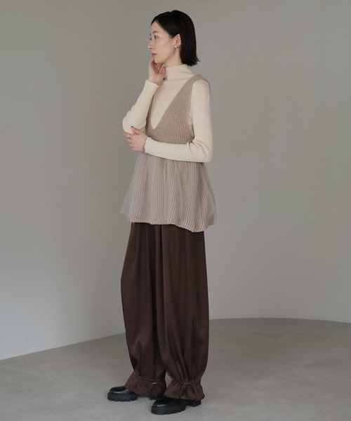 2025 AW】チュールペプラムニットベスト（ベスト）｜amini（アミニ）の