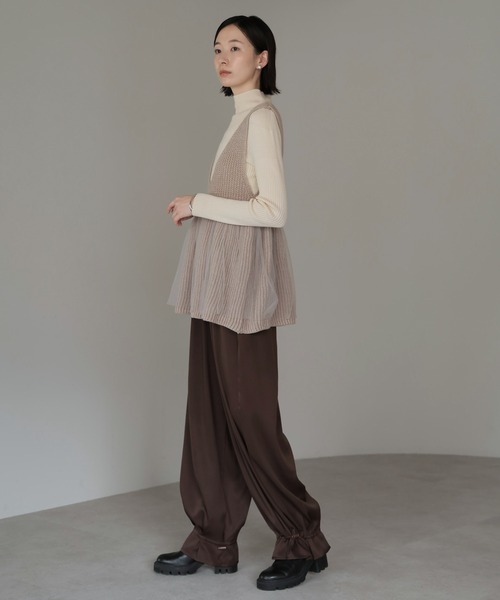 美品　完売品　tumugu 2025SS アイボリー ニットベスト 選べる丈】甘編みニットベスト/AMERICAN HOLIC（アメリカン