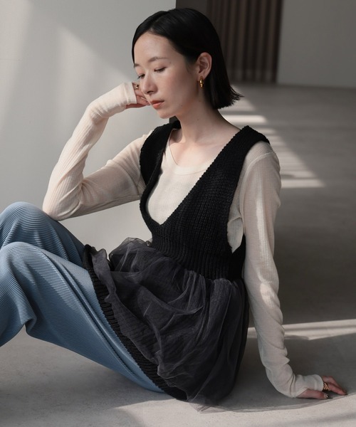 セール】【2025 AW】チュールペプラムニットベスト（ベスト