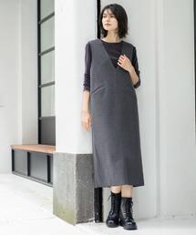 OPAQUE.CLIP | ウールライクジャンパードレス【洗濯機洗い可】(ワンピース)