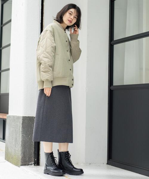 ウールライクジャンパードレス【洗濯機洗い可】（ワンピース）｜OPAQUE