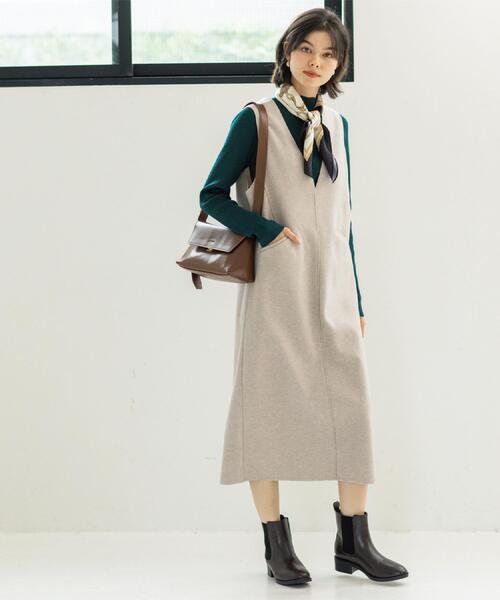 OPAQUE.CLIP（オペークドットクリップ）の「ウールライクジャンパードレス【洗濯機洗い可】（ワンピース・レディース・チャコールグレー/ベージュ/キャメル・40/38/36/42）」の18枚目の写真