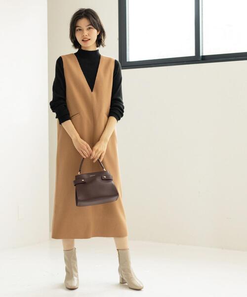 OPAQUE.CLIP（オペークドットクリップ）の「ウールライクジャンパードレス【洗濯機洗い可】（ワンピース・レディース・チャコールグレー/ベージュ/キャメル・40/38/36/42）」の19枚目の写真