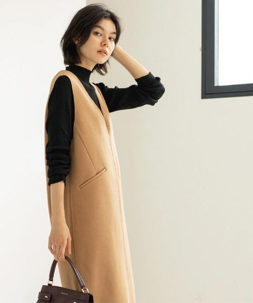 OPAQUE.CLIP（オペークドットクリップ）の「ウールライクジャンパードレス【洗濯機洗い可】（ワンピース・レディース・チャコールグレー/ベージュ/キャメル・40/38/36/42）」の20枚目の写真