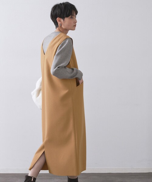 セール】ウールライクジャンパードレス【洗濯機洗い可】（ワンピース