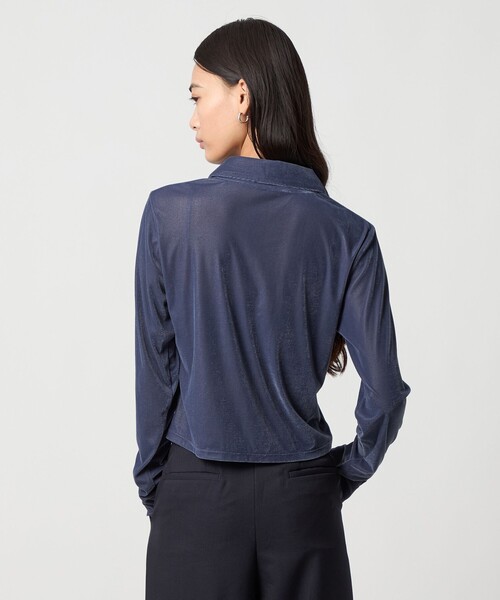 EMMEL REFINES(エメルリファインズ)の「<EMMEL REFINES>EM ベロア エリボタン ロングスリーブ(Tシャツ/カットソー・レディース・ロイヤルブルー/ダークブラウン・FREE)」の7枚目の写真