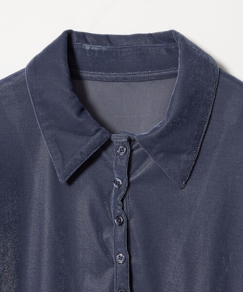 EMMEL REFINES(エメルリファインズ)の「<EMMEL REFINES>EM ベロア エリボタン ロングスリーブ(Tシャツ/カットソー・レディース・ロイヤルブルー/ダークブラウン・FREE)」の10枚目の写真