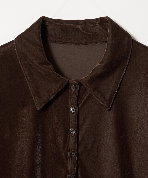 EMMEL REFINES(エメルリファインズ)の「<EMMEL REFINES>EM ベロア エリボタン ロングスリーブ(Tシャツ/カットソー・レディース・ロイヤルブルー/ダークブラウン・FREE)」の14枚目の写真