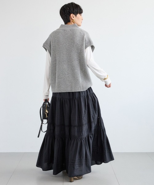 BARNYARDSTORM（バンヤードストーム）の「BARNYARDSTORM / 畦編みZIPベスト（ベスト・レディース・グレー/ネイビー・FREE）」の19枚目の写真