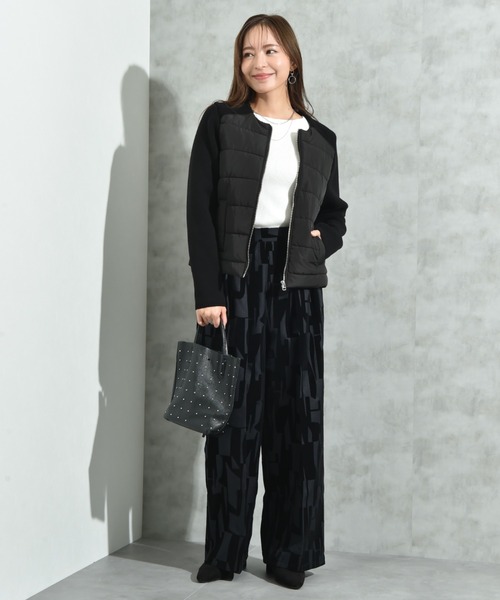 INTERPLANET（インタープラネット）の「ツイルクロスフロッキー幾何柄パンツ（その他パンツ・レディース・ブラック/ブラウン・FREE）」の19枚目の写真