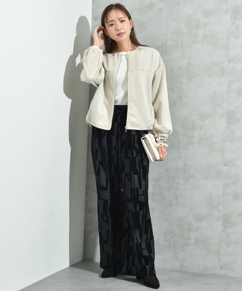 INTERPLANET（インタープラネット）の「ツイルクロスフロッキー幾何柄パンツ（その他パンツ・レディース・ブラック/ブラウン・FREE）」の20枚目の写真