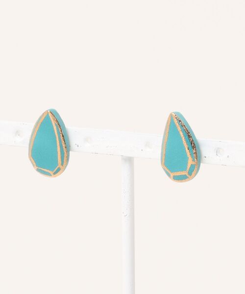 tone(トーン)の「irodori/jewel cut pierce (pairshapeターコイズ)(ピアス(両耳用)・レディース・ターコイズブルー・FREE)」の1枚目の写真