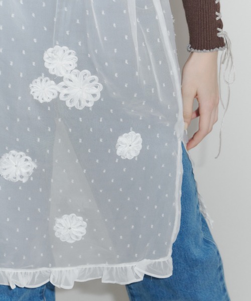 idem（イデム）の「flower dot sheer skirt / フラワーモチーフシアースカート（スカート・レディース・ブラック/ホワイト・FREE）」の21枚目の写真
