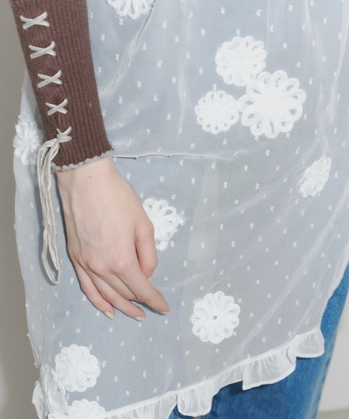 idem（イデム）の「flower dot sheer skirt / フラワーモチーフシアースカート（スカート・レディース・ブラック/ホワイト・FREE）」の22枚目の写真