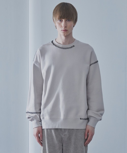 SLICK(スリック)の「【SLICK/スリック】Compact Fleece Embroidery Sweatshirt /コンパクトフリースエンブロイダリースウェット / ヘビィーウェイト(スウェット・メンズ・ブラック/ライトグレー/スミクロ・1/2/3)」の3枚目の写真