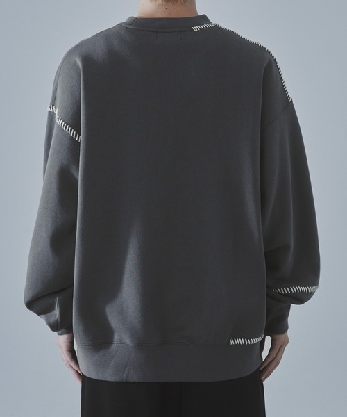 SLICK(スリック)の「【SLICK/スリック】Compact Fleece Embroidery Sweatshirt /コンパクトフリースエンブロイダリースウェット / ヘビィーウェイト(スウェット・メンズ・ブラック/ライトグレー/スミクロ・1/2/3)」の11枚目の写真
