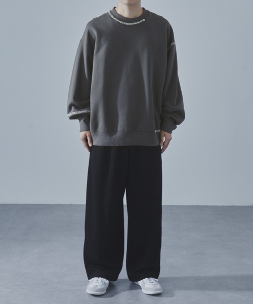 SLICK(スリック)の「【SLICK/スリック】Compact Fleece Embroidery Sweatshirt /コンパクトフリースエンブロイダリースウェット / ヘビィーウェイト(スウェット・メンズ・ブラック/ライトグレー/スミクロ・1/2/3)」の18枚目の写真