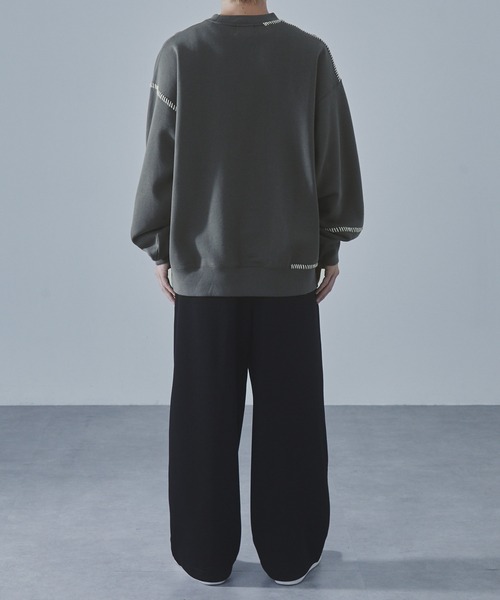 SLICK(スリック)の「【SLICK/スリック】Compact Fleece Embroidery Sweatshirt /コンパクトフリースエンブロイダリースウェット / ヘビィーウェイト(スウェット・メンズ・ブラック/ライトグレー/スミクロ・1/2/3)」の6枚目の写真