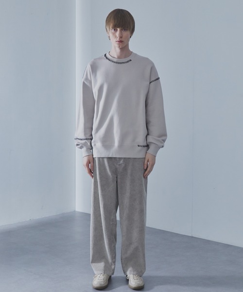 SLICK(スリック)の「【SLICK/スリック】Compact Fleece Embroidery Sweatshirt /コンパクトフリースエンブロイダリースウェット / ヘビィーウェイト(スウェット・メンズ・ブラック/ライトグレー/スミクロ・1/2/3)」の10枚目の写真