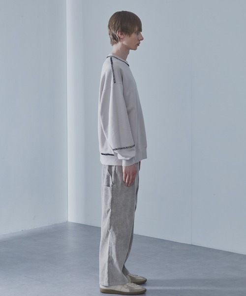 SLICK(スリック)の「【SLICK/スリック】Compact Fleece Embroidery Sweatshirt /コンパクトフリースエンブロイダリースウェット / ヘビィーウェイト(スウェット・メンズ・ブラック/ライトグレー/スミクロ・1/2/3)」の9枚目の写真