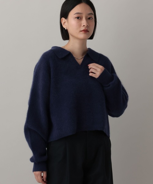 A part by（アパートバイ）の「CNラクーンコンエリツキニット（ニット/セーター・レディース・ホワイト系その他6/グレー/ネイビー・FREE）」の8枚目の写真