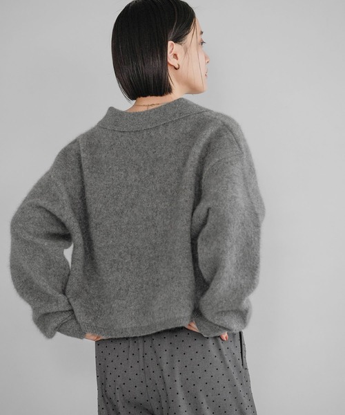 チョココロネ　Cニット グレー CNラクーンコンエリツキニット（ニット/セーター）｜A part by