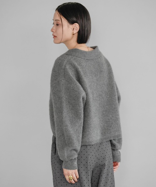 A part by（アパートバイ）の「CNラクーンコンエリツキニット（ニット/セーター・レディース・ホワイト系その他6/グレー/ネイビー・FREE）」の14枚目の写真