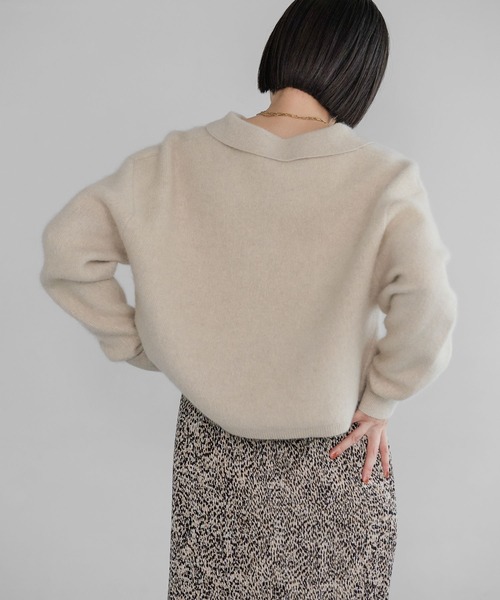 A part by（アパートバイ）の「CNラクーンコンエリツキニット（ニット/セーター・レディース・ホワイト系その他6/グレー/ネイビー・FREE）」の18枚目の写真