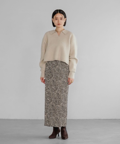 A part by（アパートバイ）の「CNラクーンコンエリツキニット（ニット/セーター・レディース・ホワイト系その他6/グレー/ネイビー・FREE）」の19枚目の写真