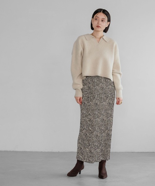 A part by（アパートバイ）の「CNラクーンコンエリツキニット（ニット/セーター・レディース・ホワイト系その他6/グレー/ネイビー・FREE）」の20枚目の写真