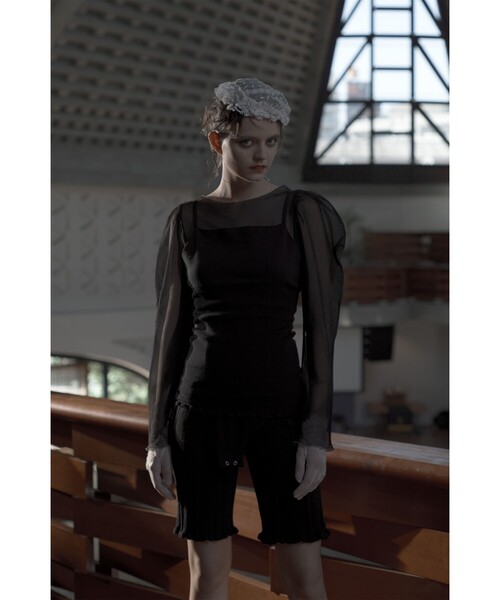 BEAMS COUTURE(ビームスクチュール)の「シアーボディスーツ(Tシャツ/カットソー・レディース・オフホワイト/ブラック・ONE SIZE)」の20枚目の写真