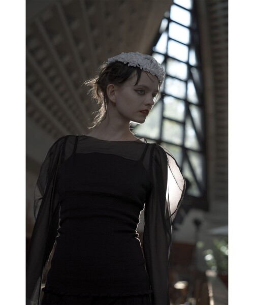 BEAMS COUTURE(ビームスクチュール)の「シアーボディスーツ(Tシャツ/カットソー・レディース・オフホワイト/ブラック・ONE SIZE)」の19枚目の写真