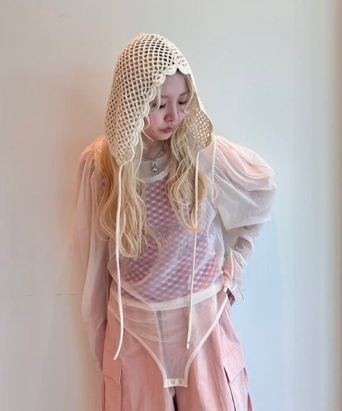 BEAMS COUTURE(ビームスクチュール)の「シアーボディスーツ(Tシャツ/カットソー・レディース・オフホワイト/ブラック・ONE SIZE)」の7枚目の写真