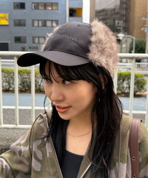 RODEO CROWNS WIDE BOWL（ロデオクラウンズワイドボウル）の「フライトキャップ（キャップ・レディース・ブラック/ダークグリーン/カーキ/ベージュ・FREE）」の2枚目の写真