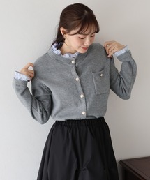 BLUEEAST（ブルーイースト）の「フリルシャツドッキングカーディガン（ニット/セーター）」