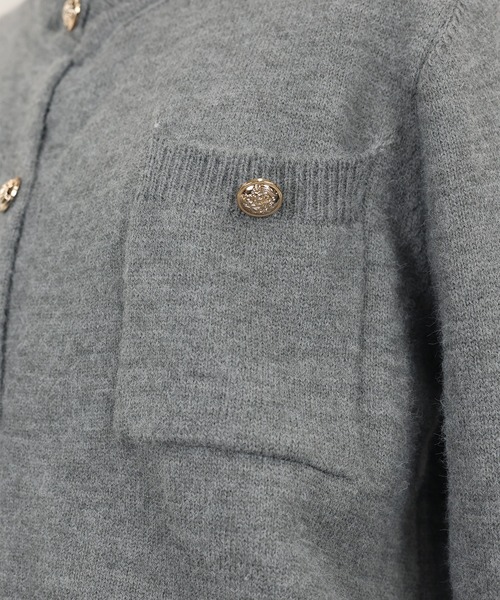 BLUEEAST（ブルーイースト）の「《新色追加／6色展開》フリルシャツドッキングカーディガン（ニット/セーター・レディース・グレー/ネイビー/ブラウン/チャコールグレー/ベージュ/ピンク・MEDIUM）」の15枚目の写真