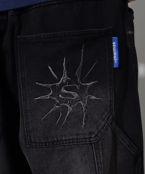 セール】【SEQUENZ/シークエンズ】OVERDYED PINCH CARVE DENIM PANTS