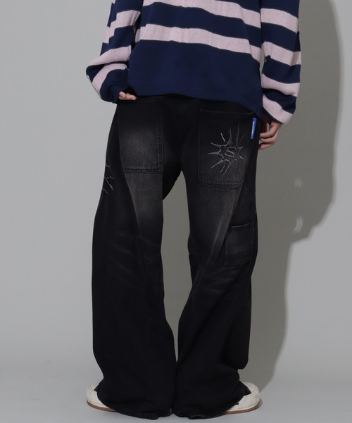 SEQUENZ（シークエンズ）の「【SEQUENZ/シークエンズ】OVERDYED PINCH CARVE DENIM PANTS（デニムパンツ・メンズ・ブラック/ネイビー/ブラウン/パープル系その他・M/L）」の11枚目の写真