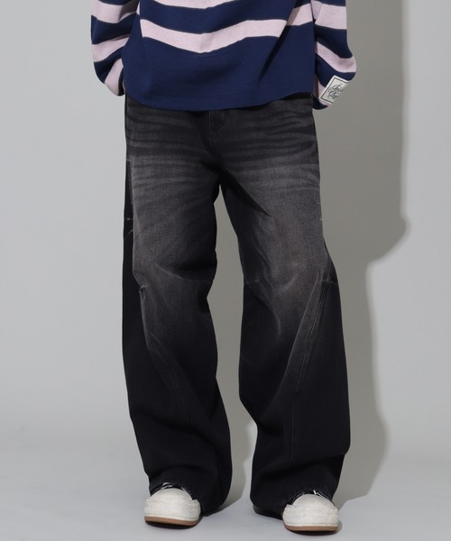 SEQUENZ（シークエンズ）の「【SEQUENZ/シークエンズ】OVERDYED PINCH CARVE DENIM PANTS（デニムパンツ・メンズ・ブラック/ネイビー/ブラウン/パープル系その他・M/L）」の7枚目の写真