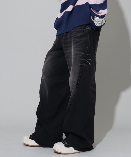 SEQUENZ（シークエンズ）の「【SEQUENZ/シークエンズ】OVERDYED PINCH CARVE DENIM PANTS（デニムパンツ・メンズ・ブラック/ネイビー/ブラウン/パープル系その他・M/L）」の8枚目の写真