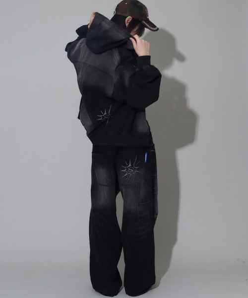 SEQUENZ（シークエンズ）の「【SEQUENZ/シークエンズ】OVERDYED PINCH CARVE DENIM PANTS（デニムパンツ・メンズ・ブラック/ネイビー/ブラウン/パープル系その他・M/L）」の15枚目の写真