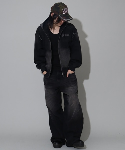SEQUENZ（シークエンズ）の「【SEQUENZ/シークエンズ】OVERDYED PINCH CARVE DENIM PANTS（デニムパンツ・メンズ・ブラック/ネイビー/ブラウン/パープル系その他・M/L）」の12枚目の写真